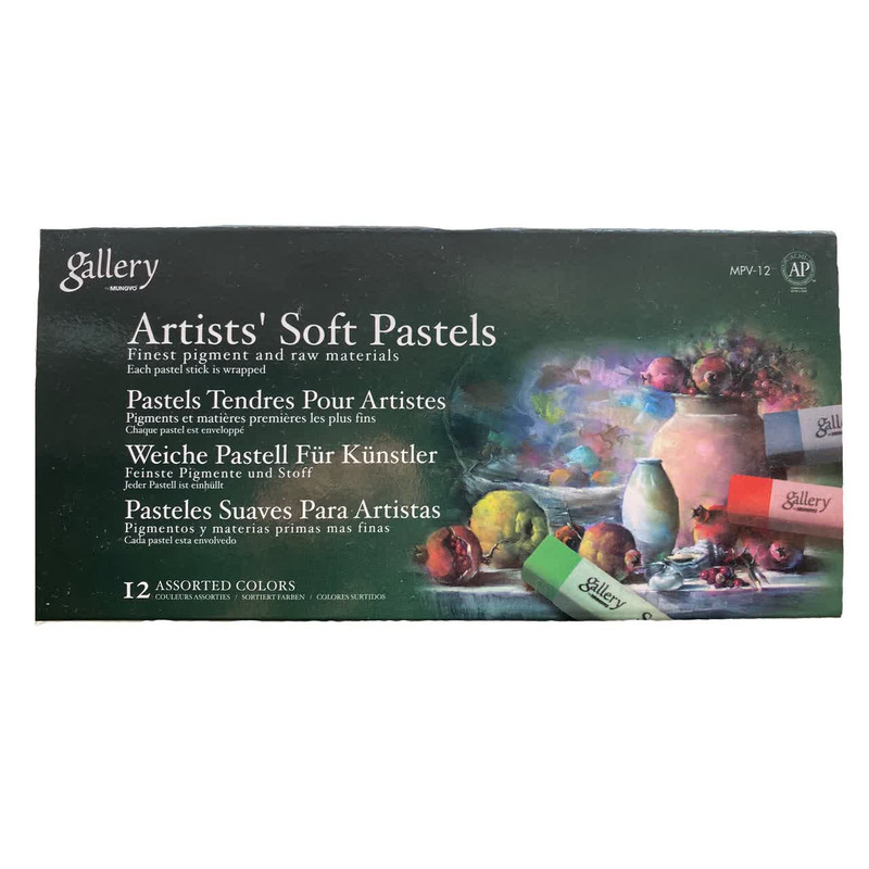 پاستل گچی 12 رنگ گالری مدل artists soft pastels